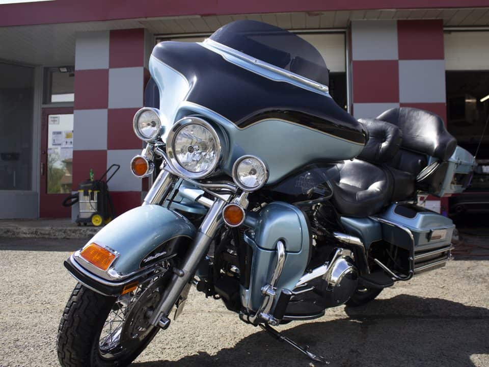 Motorcycle detailing service performed at Blake's Ultimate Detailing & Upholstery Services