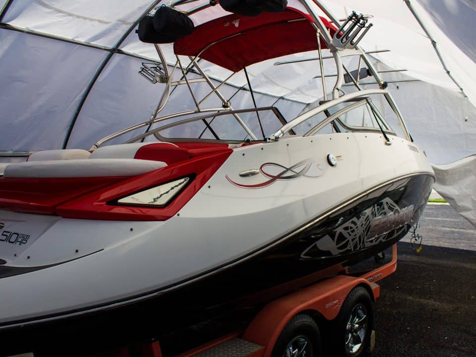 Boat detailing service performed at Blake's Ultimate Detailing & Upholstery Services